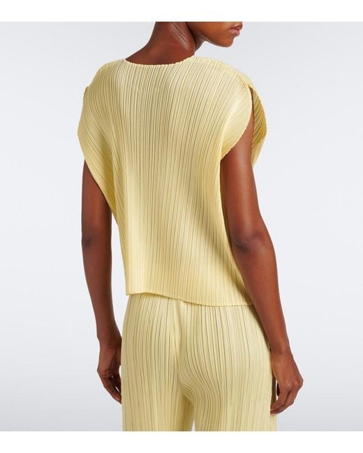 Pleats Please Issey Miyake Yellow Monthly Colors: July Pleated Top