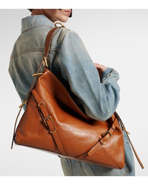 Givenchy Brown Schultertasche Voyou Medium Aus Leder