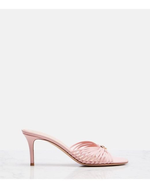 Gianvito Rossi Pink Vyna 70 Leather Mules