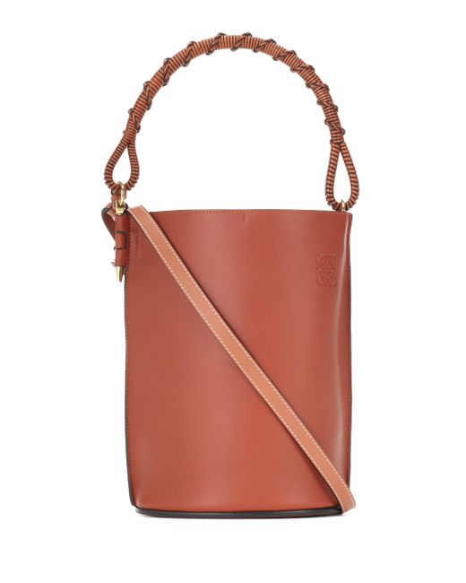 Loewe Brown Gate Leather Bucket Bag