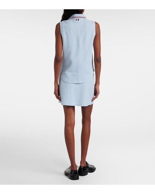 Thom Browne Blue Cotton Wrap Skirt