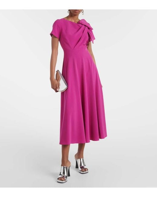 Roksanda Purple Bow-detail Midi Dress