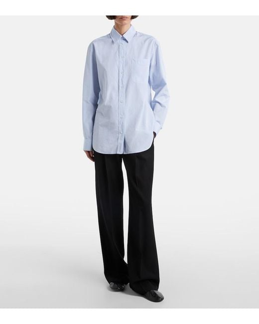 The Row Blue Gavina Cotton Chambray Shirt