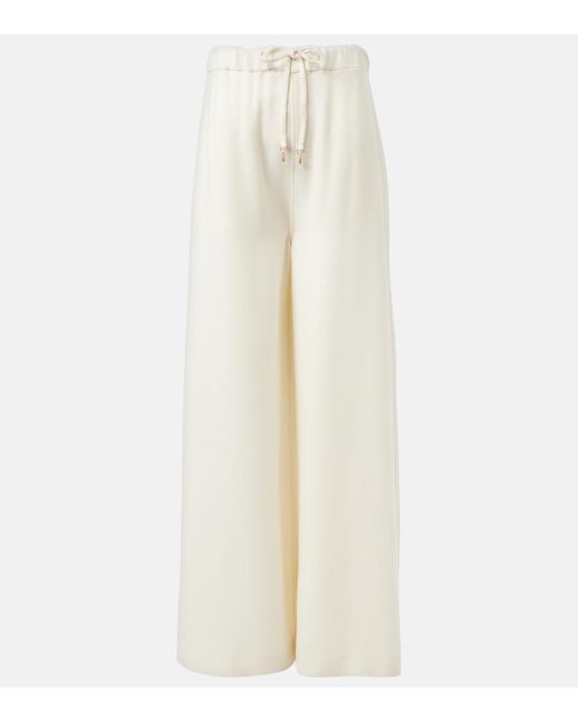 Gabriela Hearst White Gelos Wool And Silk Jacquard Palazzo Pants