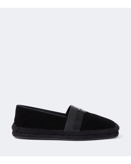 Christian Louboutin Black Alfarica Logo-Embellished Leather And Grosgrain-Trimmed Suede Espadrilles for men