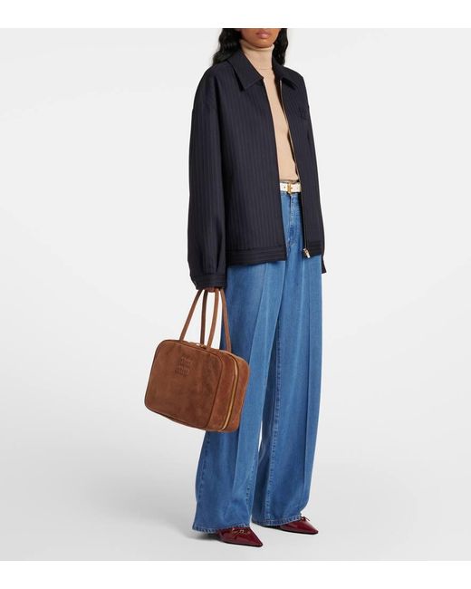 Miu Miu Brown Beau Suede Shoulder Bag