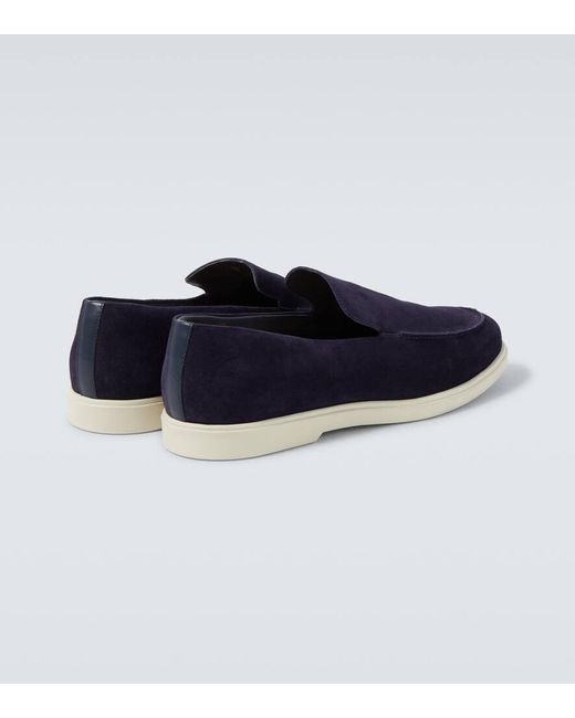 Frescobol Carioca Blue Miguel Suede Loafers for men