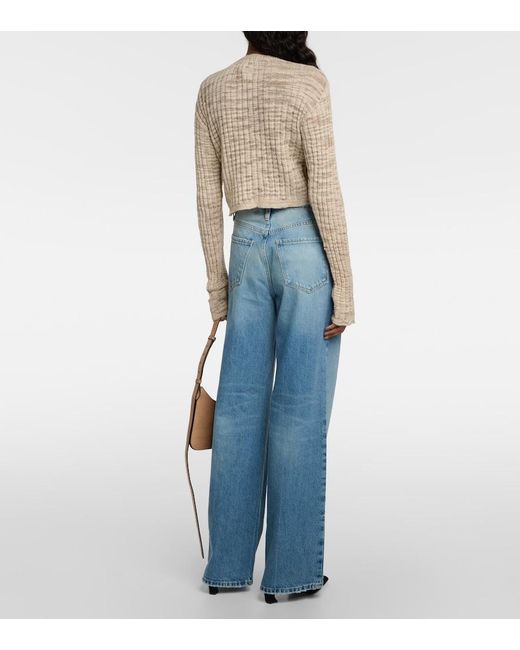 FRAME Blue Le Jane High-Rise Wide-Leg Jeans
