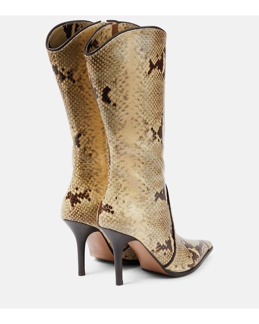 Paris Texas Natural Ashley 95 Snake-effect Leather Boots
