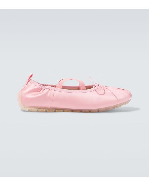 Simone Rocha Pink Ballerina Grip Pleated Ballet Flats for men