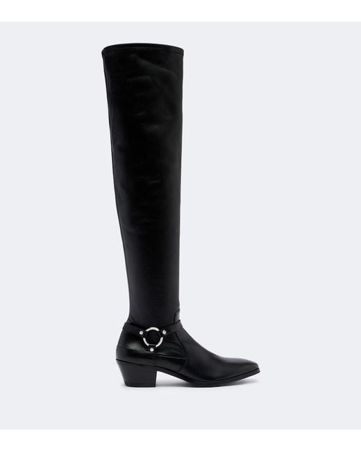 Tom Ford Black Leather Over-The-Knee Boots