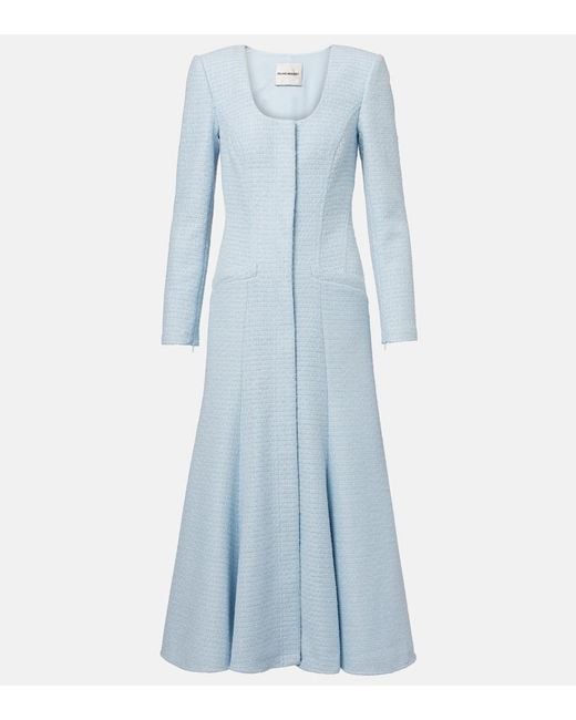 Roland Mouret Blue Jacquard Midi Dress