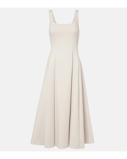 Vestido Midi Platani En Mezcla De Algodon Max Mara de color White