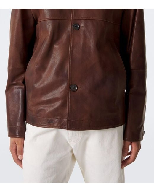 Arma Brown Steep Leather Jacket for men