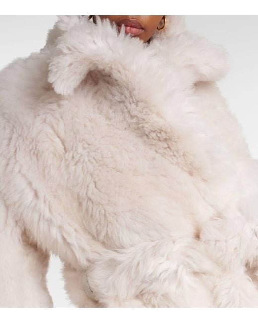 The Mannei White Oversize-Jacke Rioni Aus Shearling