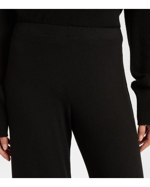 Leset Black Lauren Mid-Rise Jersey Wide-Leg Pants