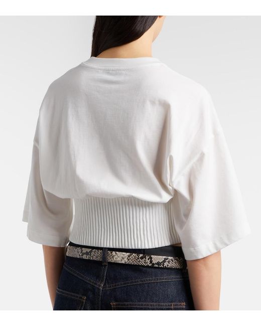 Sportmax White Fosco Cotton Jersey Top