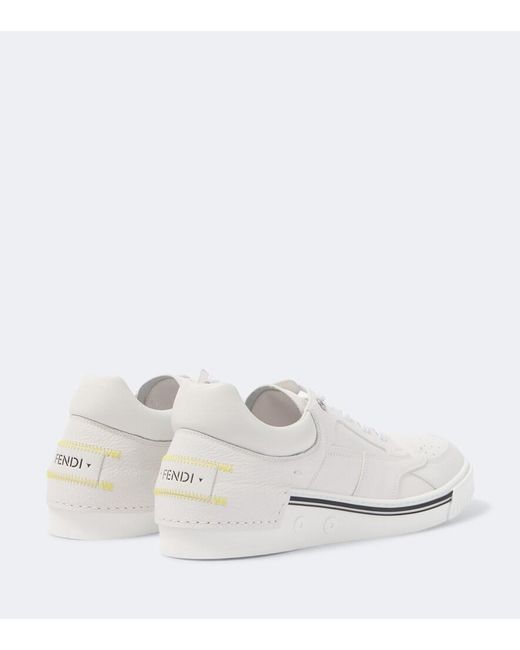 Fendi White Leather Sneakers for men