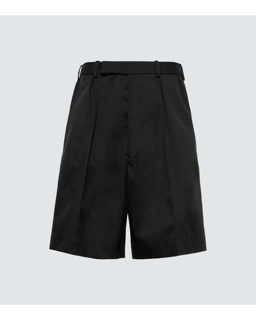 Raf Simons Black Wide-fit Pleated Shorts for men