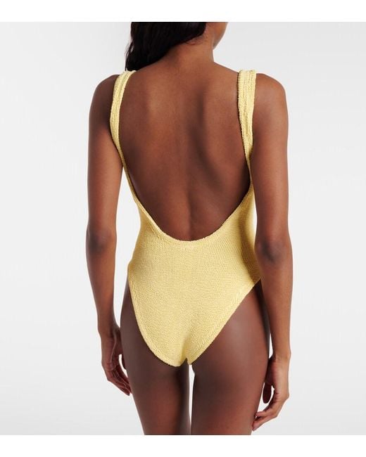 Hunza G Yellow Square Neck Swimsuit