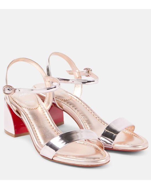 Christian Louboutin Pink Sandalen Miss Jane 55 Aus Leder