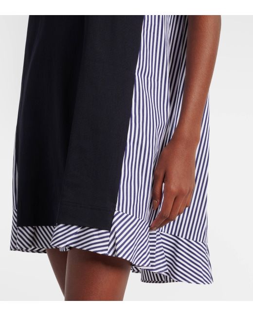 Sacai Black Striped Cotton Minidress