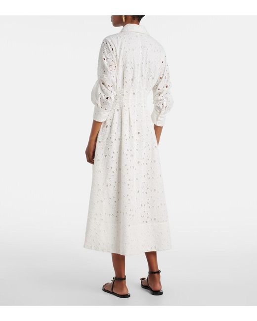 Jonathan Simkhai White Jazz Cotton Broderie Anglaise Midi Dress