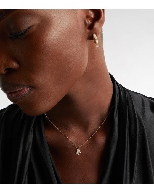 PERSÉE White Alphabet A 18Kt Necklace With Diamonds
