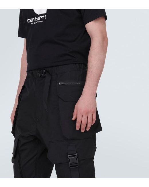Junya Watanabe Black Cotton-Blend Gabardine Cargo Pants for men