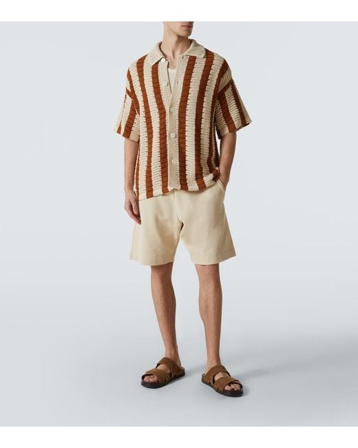 Orlebar Brown Brown Thomas Crochet Cotton Bowling Shirt for men
