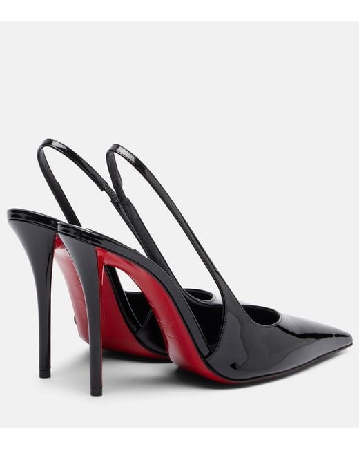 Christian Louboutin Black Miss Z Patent Leather Slingback Pumps