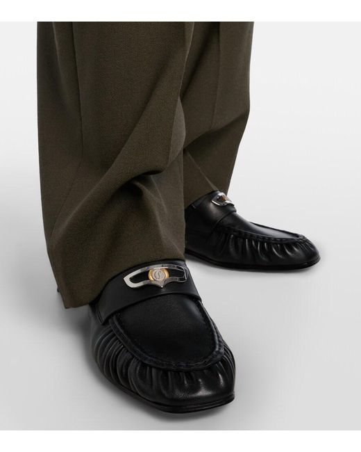 Christian Louboutin Black Mocallista Leather Penny Loafers