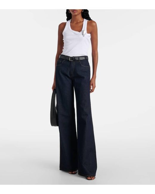 Coperni White Washing Clip Cotton Jersey Tank Top