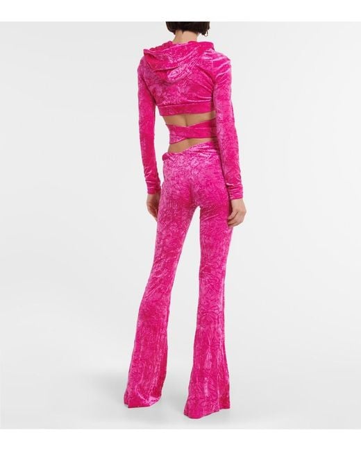 Versace Pink Medusa Biggie Velvet Hoodie