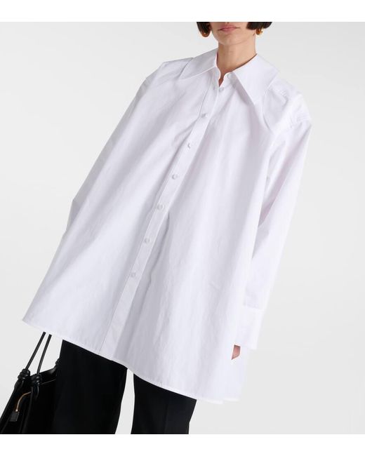 Jil Sander White Oversize-Hemd aus Baumwolle