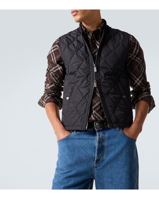 Burberry Black Quilted Vest for men