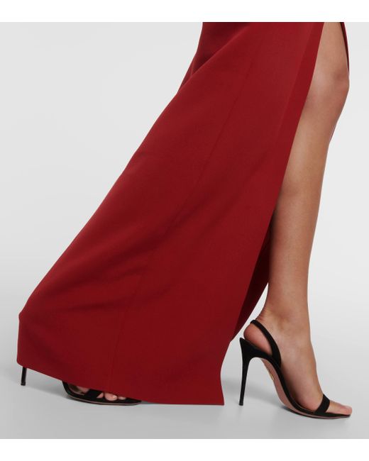 Safiyaa Red Trixie Embellished Crepe Gown
