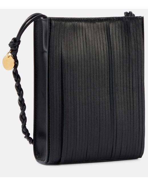 Jil Sander Black Tangle Small Leather Crossbody Bag