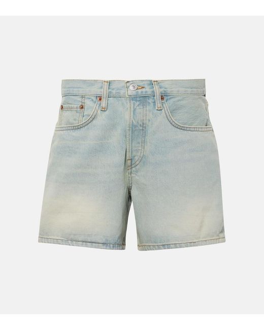 Re/done Blue Mid-Rise Jeansshorts