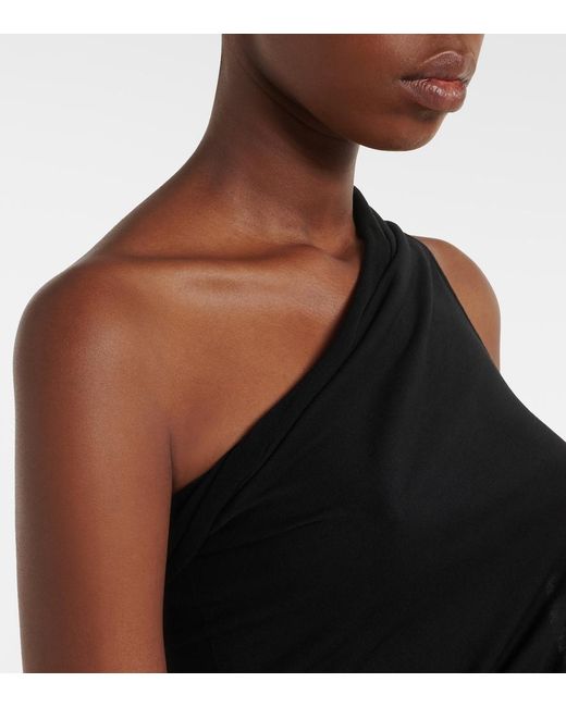 Rick Owens Black Athena One-Shoulder Top