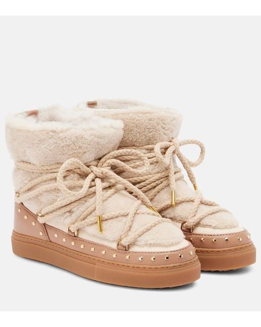 Bottines Apres-Ski Curly Rock En Shearling Et Cuir Inuikii en coloris Natural