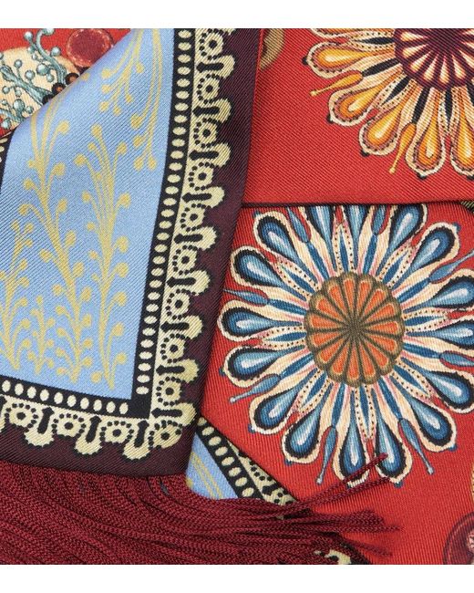 LaDoubleJ White Printed Silk Twill Scarf