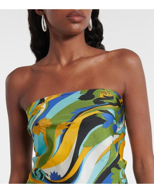 Christopher Esber Green Floral Silk Scarf