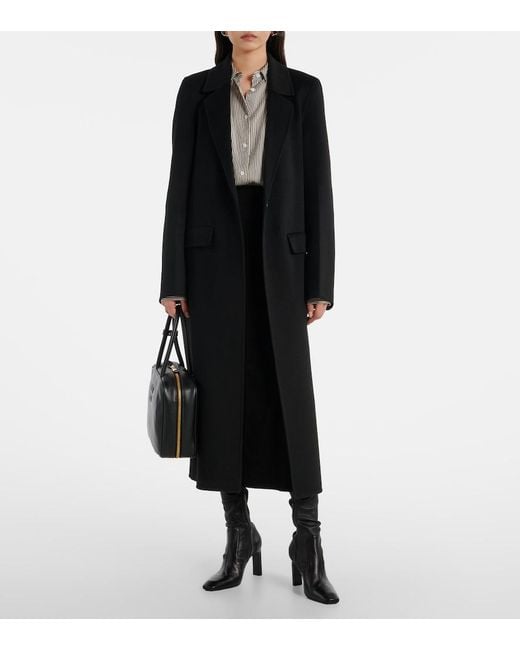Rixo Black Edwina High-Rise Suede Midi Skirt