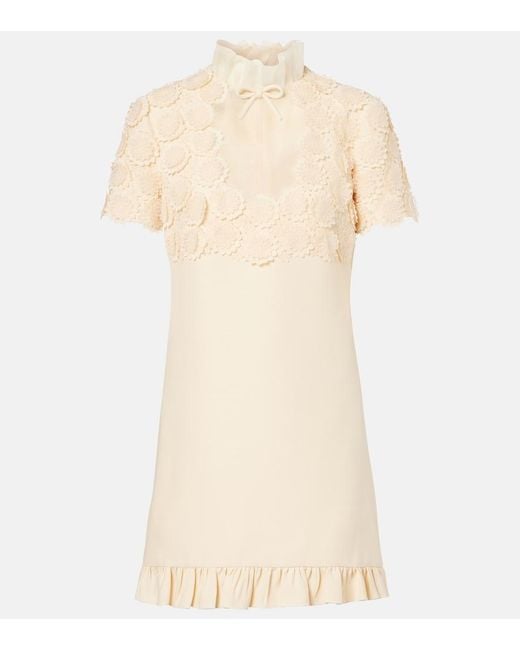 Valentino Natural Crepe Couture Embroidered Minidress