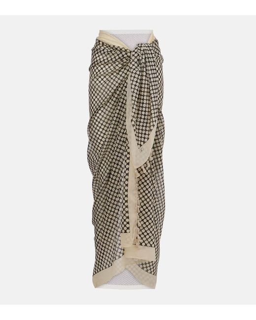 Valentino Natural Plus De Pois Cotton And Silk Beach Cover-Up