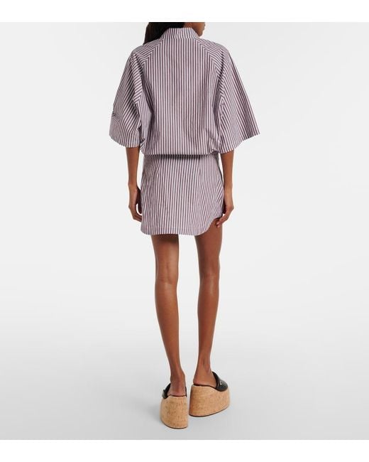The Attico Red Striped Cotton Polo Dress