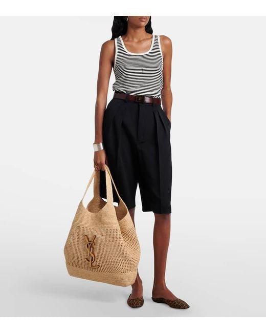 Cabas Icare En Raphia Saint Laurent en coloris Natural