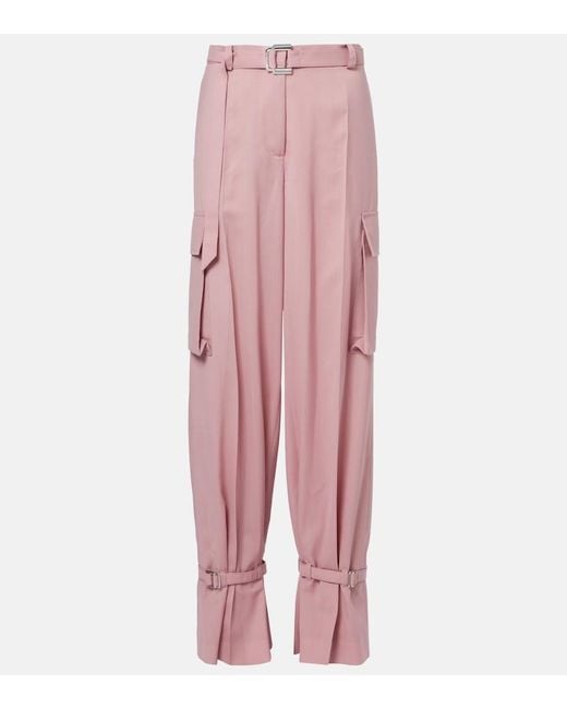 Pantalones Cargo Con Cinturon The Attico de color Pink