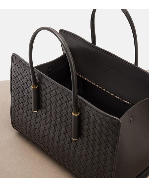 Bottega Veneta Black Barbara Small Intrecciato Leather Tote Bag